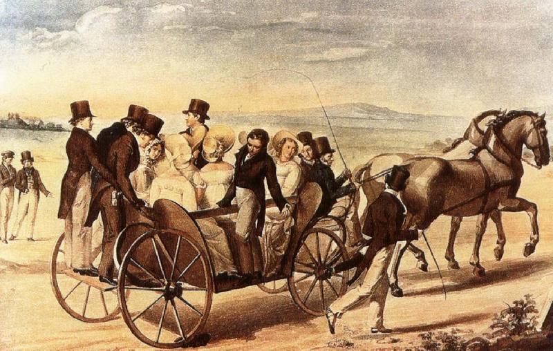 franz von schober schubert is walking behind the carriage